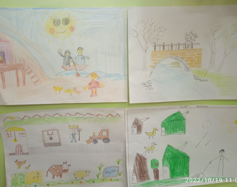 برپایی نمایشگاه از نقاشی های نوگلان عزیز با موضوع روستا